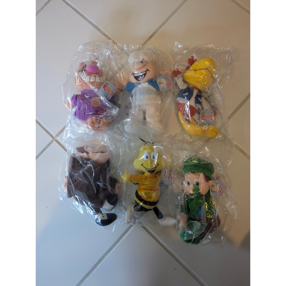Vintage 1998 General Mills Breakfast Pals Plush Cereal‎ Mascot Set of 6 NIB
